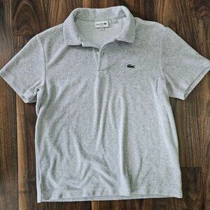 Lacoste Classic Fit French Terry Polo Shirt Men's Med (FR 4) Short Sleeve Gray